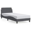 vidaXL Estrutura de cama Dover 90x200 cm veludo cinzento-escuro