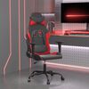 vidaXL Cadeira gaming couro artificial preto e vermelho