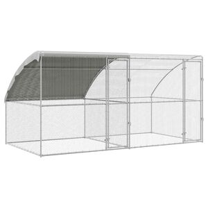 vidaXL Gaiola para galinhas 2 unid. Prateado 400 x 200 x 200 cm