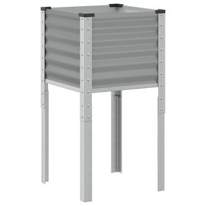 vidaXL Vaso/floreira de jardim 45x45x88 cm a&ccedil;o cinzento