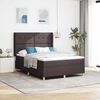 vidaXL Cama Box com colch&atilde;o Marrom Escuro 160 x 200 cm tecido