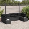 vidaXL Conjunto de Sof&aacute; de Jardim com almofada 7 pcs Preto vime PE