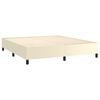 vidaXL Cama box spring c/ colch&atilde;o/LED 180x200cm couro artificial creme