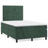 vidaXL Cama boxspring com colch&atilde;o 120x190 cm veludo verde-escuro