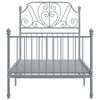 vidaXL Estrutura de cama 90x200 cm metal cinzento