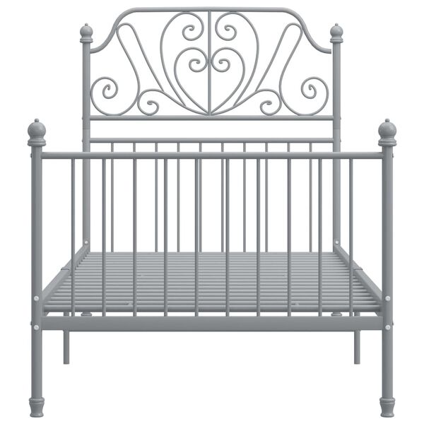 vidaXL Estrutura de cama 90x200 cm metal cinzento