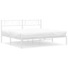 vidaXL Estrutura de cama com cabeceira 200x200 cm metal branco
