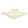 vidaXL Cadeiras de jardim c/ almofad&otilde;es cor creme 2 pcs teca maci&ccedil;a