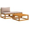 vidaXL Sofa seccional de canto com almofadas Natural