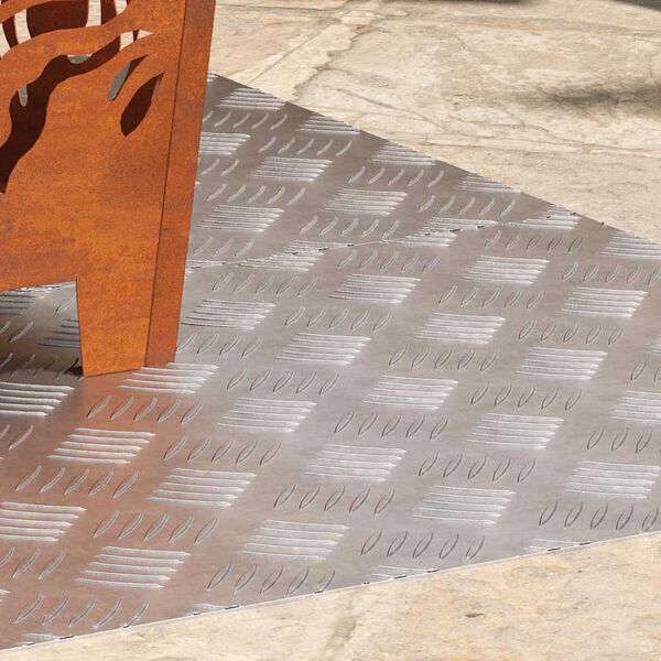 vidaXL Degrau Retangular 2 pcs Prateado 100 x 50 cm Alum&iacute;nio