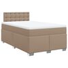 vidaXL Cama com molas/colch&atilde;o 120x200 cm couro artificial cappuccino