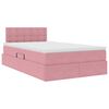vidaXL Cama com Armazenamento com colch&atilde;o Rosa 120 x 200 cm Veludo