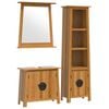vidaXL 3 pcs conjunto m&oacute;veis p/ casa de banho madeira de pinho maci&ccedil;a