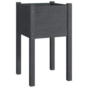 vidaXL Vaso/floreira de jardim 40x40x70 cm pinho maci&ccedil;o cinzento