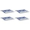 vidaXL Almofad&otilde;es p/ cadeira 2pcs 50x50x4 cm tecido riscas azul/branco