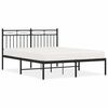 vidaXL Estrutura de cama com cabeceira 135x190 cm metal preto