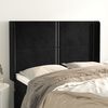 vidaXL Cabeceira de cama c/ abas veludo 147x16x118/128 cm preto