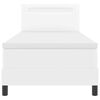 vidaXL Cama Box com colch&atilde;o Branco 90 x 200 cm Couro sint&eacute;tico