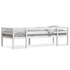 vidaXL Estrutura de cama infantil 75x190 cm pinho maci&ccedil;o branco