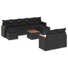 vidaXL 10 pcs conjunto sof&aacute;s de jardim c/ almofad&otilde;es vime PE preto
