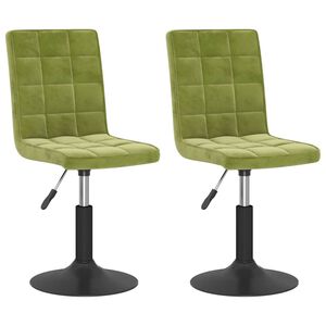 vidaXL Cadeiras de jantar girat&oacute;rias 2 pcs veludo verde-claro