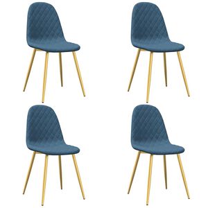 vidaXL Cadeiras de jantar 4 pcs veludo azul