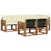 vidaXL Conjunto de Sof&aacute;s para Exterior 7 pcs Natural e Creme