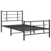 vidaXL Estrutura de cama com cabeceira e p&eacute;s 100x190 cm metal preto