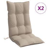 vidaXL Almofadões cadeira encosto alto 2pcs oxford cinza-acastanhado