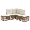 vidaXL Conjunto de Sof&aacute; de Jardim 5 pcs Bege vime PE