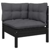 vidaXL 4 pcs conjunto lounge de jardim c/ almofad&otilde;es pinho preto