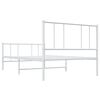 vidaXL Estrutura de cama com cabeceira e p&eacute;s 107x203 cm metal branco