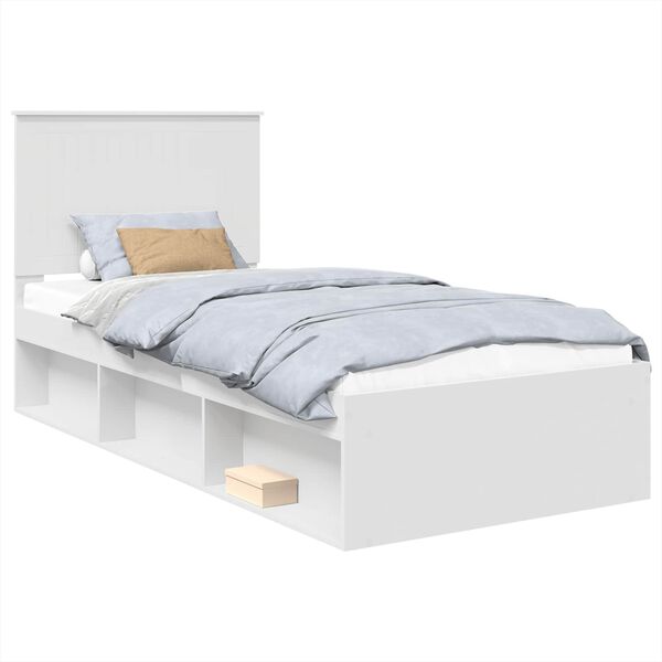 vidaXL Estrutura da Cama Branco 90 x 190 cm Madeira de Pinheiro S&oacute;lida