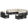 vidaXL Conjunto de Sof&aacute; de Jardim 11 pcs Preto vime PE