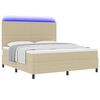 vidaXL Cama Box Manual Cinza Claro e Branco 203 x 180 x 128 cm