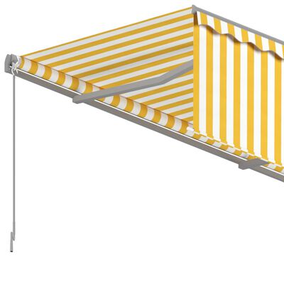 vidaXL Toldo retrátil manual com estore 6x3 m amarelo e branco