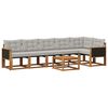 vidaXL Conjunto de Sof&aacute;s para Exterior 7 pcs Natural e Cinzento-Claro