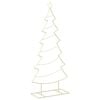 vidaXL &Aacute;rvore de Natal de metal com suporte KUOPIO 180 cm A&ccedil;o Ouro