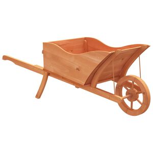 vidaXL Vaso carrinho de m&atilde;o 128x45,5x43 cm madeira de abeto maci&ccedil;a