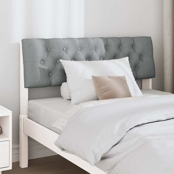 vidaXL Cabeceira estofada Cinzento-claro 100 cm