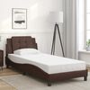 vidaXL Estrutura de cama sem colch&atilde;o Zadar 100x200cm couro artificial castanho