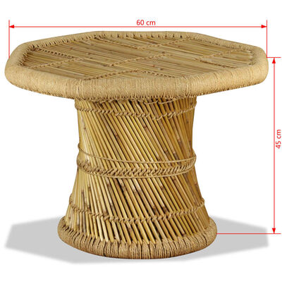 vidaXL Mesa de centro em bambu octogonal 60x60x45 cm