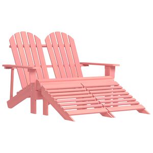 vidaXL Cadeira de jardim e otomano Adirondack 2 lugares abeto rosa