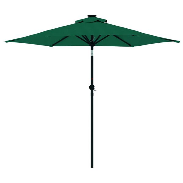 vidaXL Guarda-sol de jardim com poste de a&ccedil;o 225x225x212 cm verde