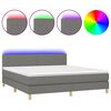 vidaXL Cama box spring c/ colch&atilde;o e LED 160x200 cm tecido cinza-escuro