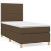 vidaXL Cama com molas/colch&atilde;o 90x190 cm tecido castanho-escuro