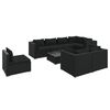 vidaXL 9 pcs conjunto lounge de jardim c/ almofad&otilde;es vime PE preto