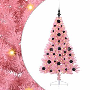 vidaXL &Aacute;rvore de Natal Artificial Pr&eacute;-iluminada Rosa 120 cm PVC