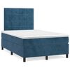 vidaXL Cama boxspring com colch&atilde;o 120x190 cm veludo azul-escuro