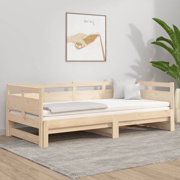 vidaXL Estrutura sof&aacute;-cama de puxar 2x(90x200) cm madeira pinho maci&ccedil;a